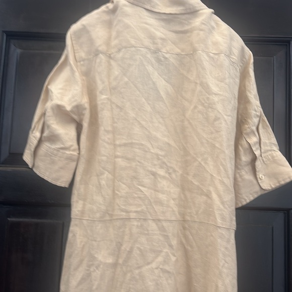 Ralph Lauren Beige Tie-Front Midi Dress - Picture 10 of 12